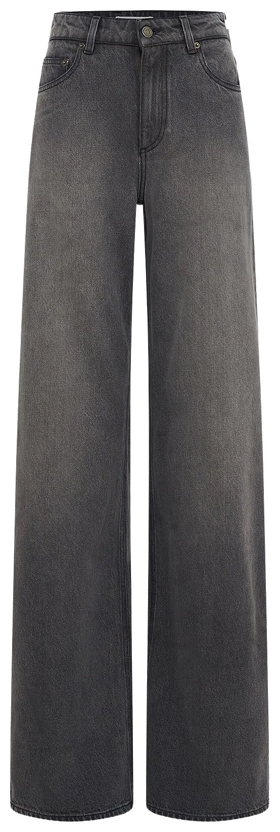 Marine Serre Moon Laser Denim Baggy Jeans Dark Grey