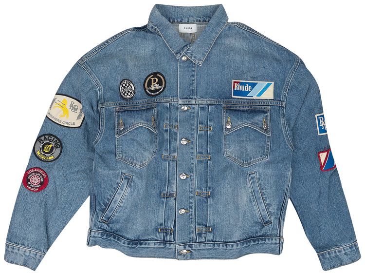Rhude Patch Denim Jacket Blue