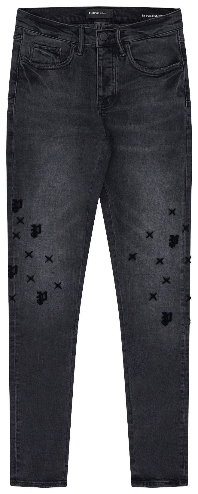 PURPLE BRAND Tuffetage Monogram P001 Jeans Black