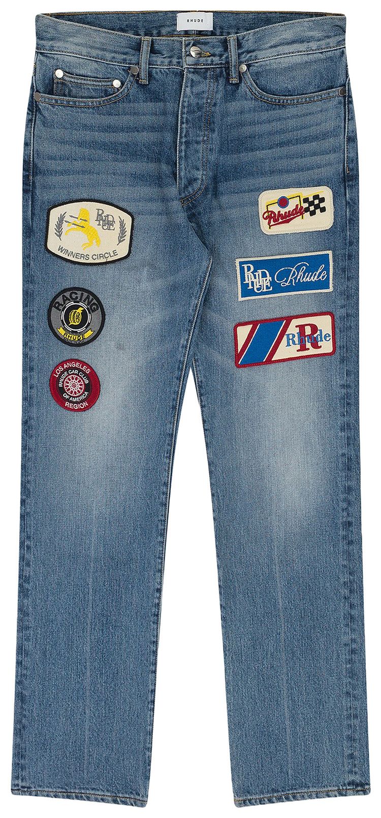 Rhude Patch Denim Pants Blue