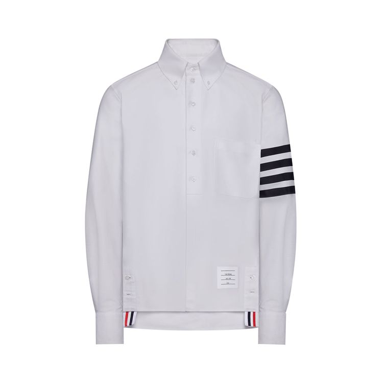Thom Browne Straight Fit Oxford Long Sleeve Shirt White