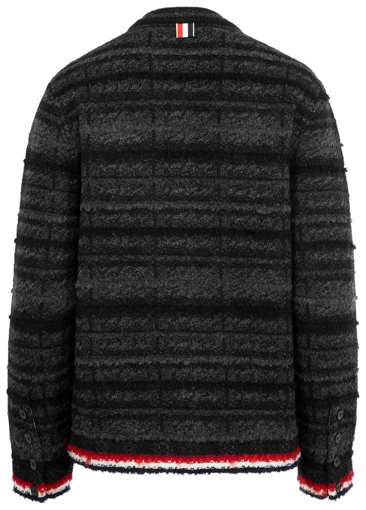 Thom Browne Tartan Check Inlay Cardigan Black