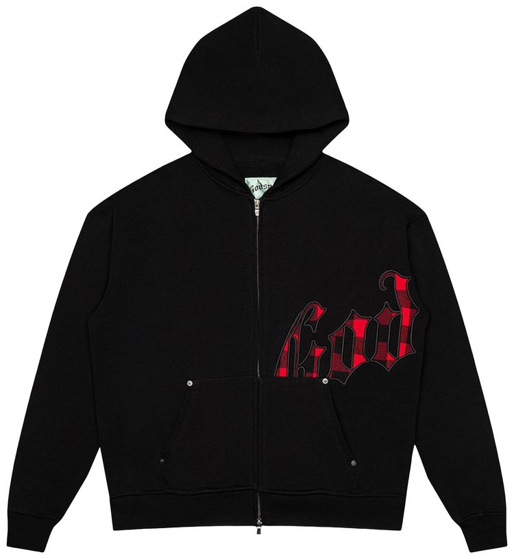 Godspeed OG Logo Hoodie BlackRed Plaid