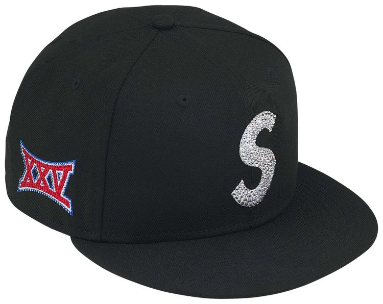 Supreme Swarovski S Logo New Era Black