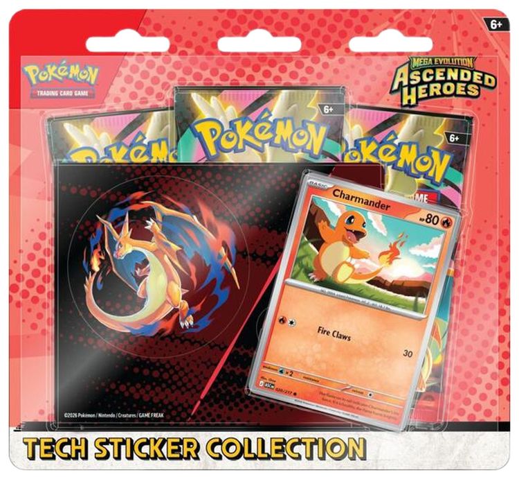 Pokemon Mega Evolution Ascended Heroes Tech Sticker Collection Charmander