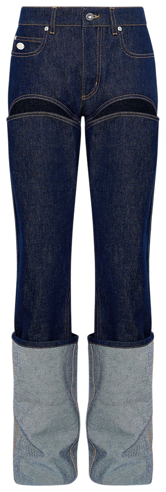 Jean Paul Gaultier Denim Pants With Cuts On Front Indigo