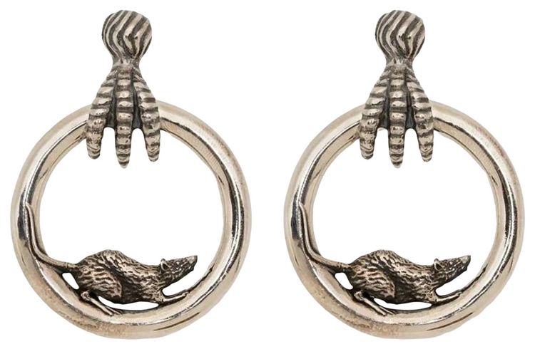 Enfants Riches Deprimes Rat Hoop Antique Earring Antique Silver
