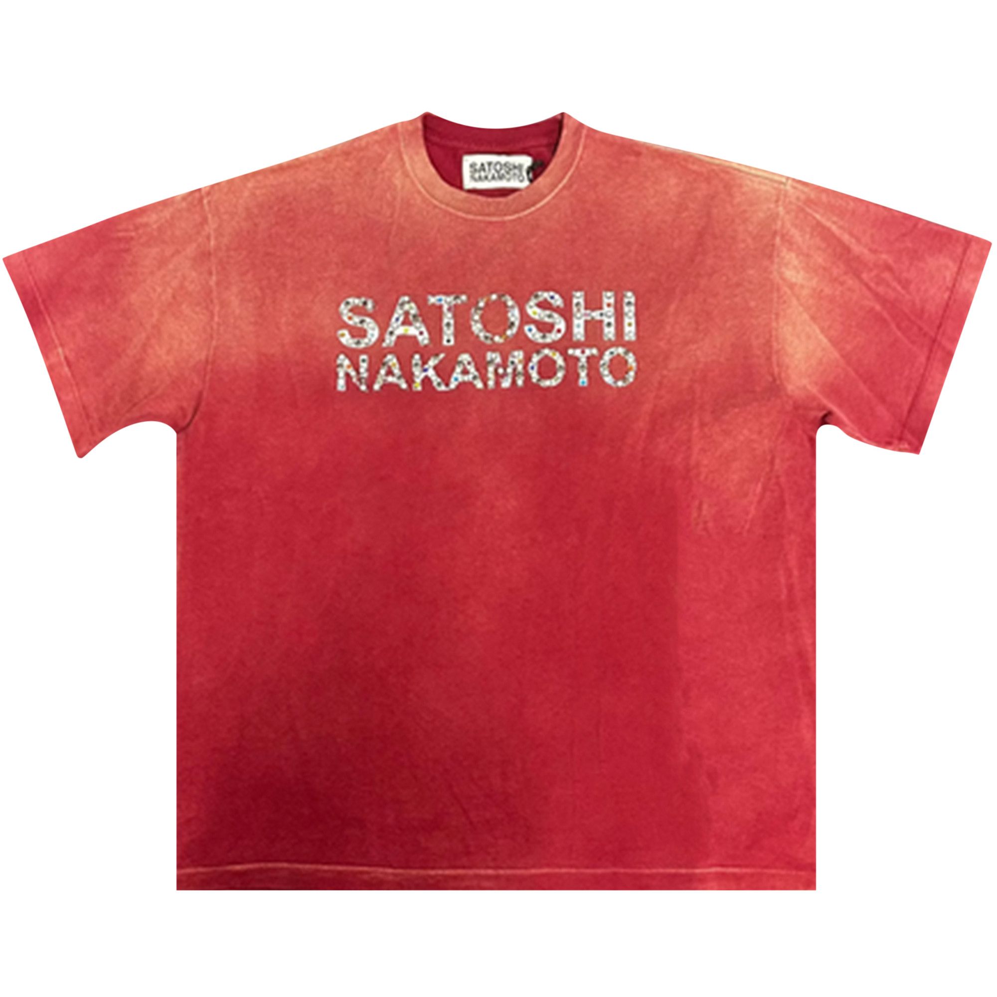 Buy Satoshi Nakamoto Pearl Studded Logo Tee 'Burgundy