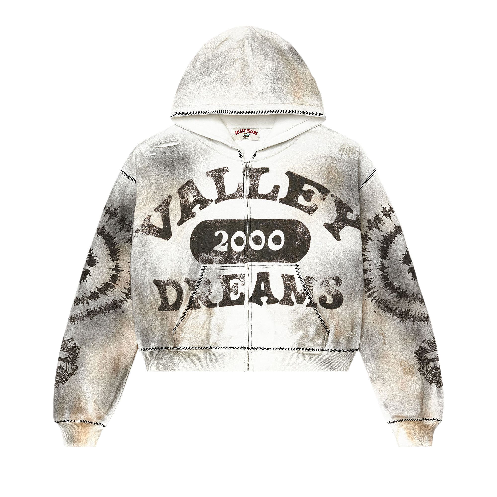 Buy Vale Forever Spiral Zip Up Hoodie 'Dark White' - 11451