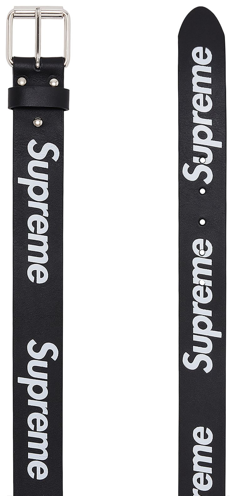 Supreme Repeat Leather Belt Black