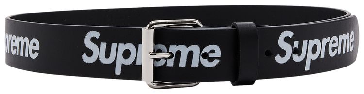Supreme Repeat Leather Belt Black