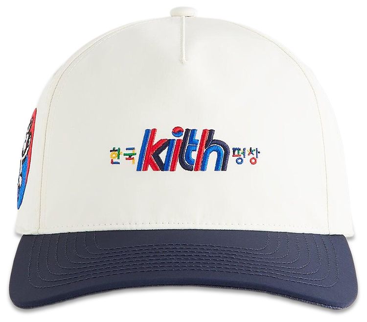 Kith For Olympics Heritage Pyeongchang Nylon Bay Low Pinch Crown Snapback Sandrift