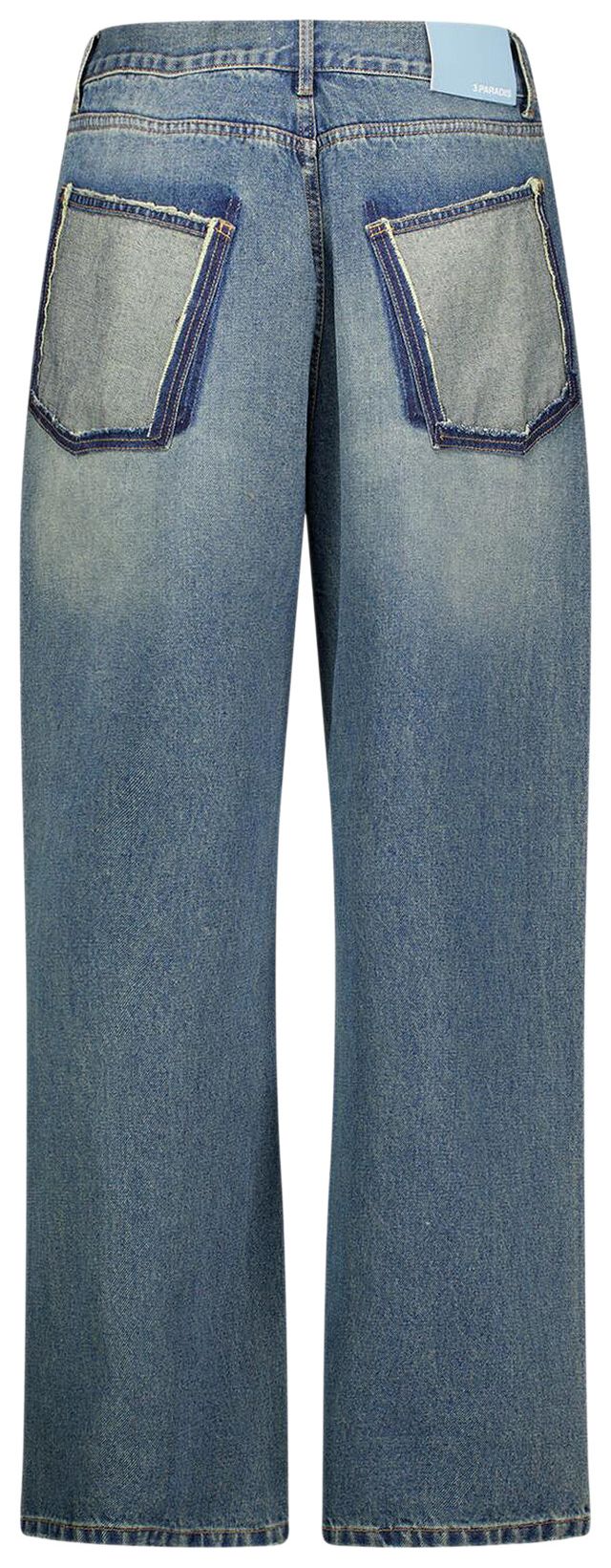 3PARADIS Freedom Doves Straight Fit Denim Jeans Washed Blue