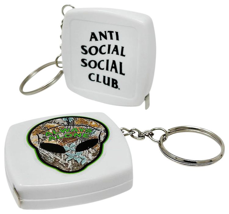 Anti Social Social Club Alien Mini Keychain Tape Measure Natural