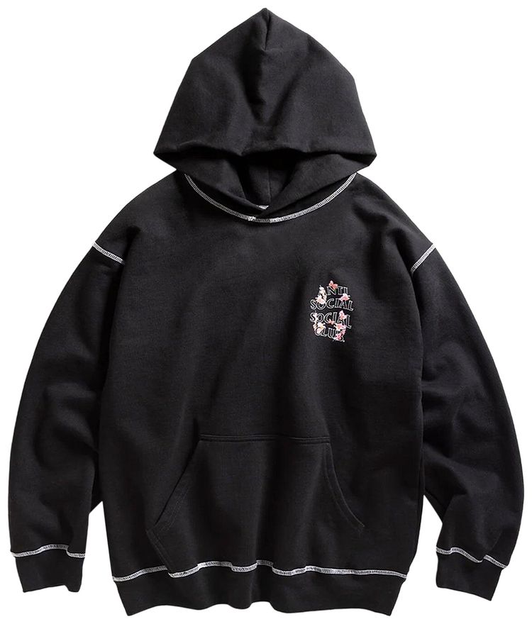 Anti Social Social Club Contrast Stitch Hoodie Black