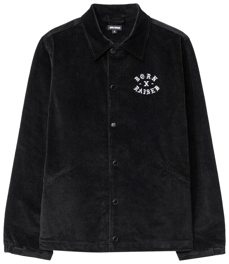 Born x Raised Zine Corduroy Coach Jacket Black