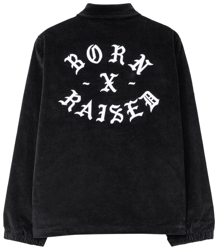 Born x Raised Zine Corduroy Coach Jacket Black