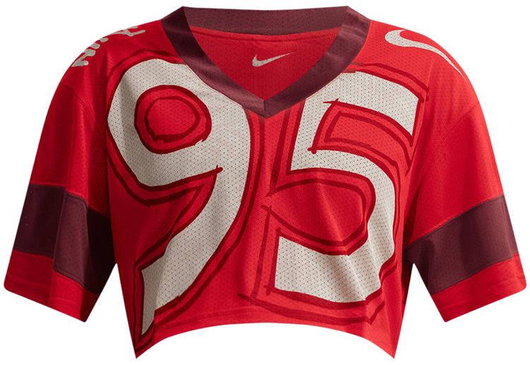 Nike Oversized Cropped Jersey University RedTeam RedChalk