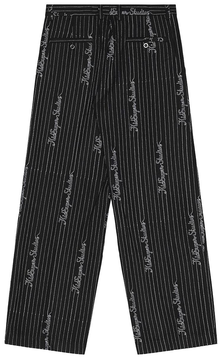 KidSuper Embroidered Pinstripe Suit Pant Black