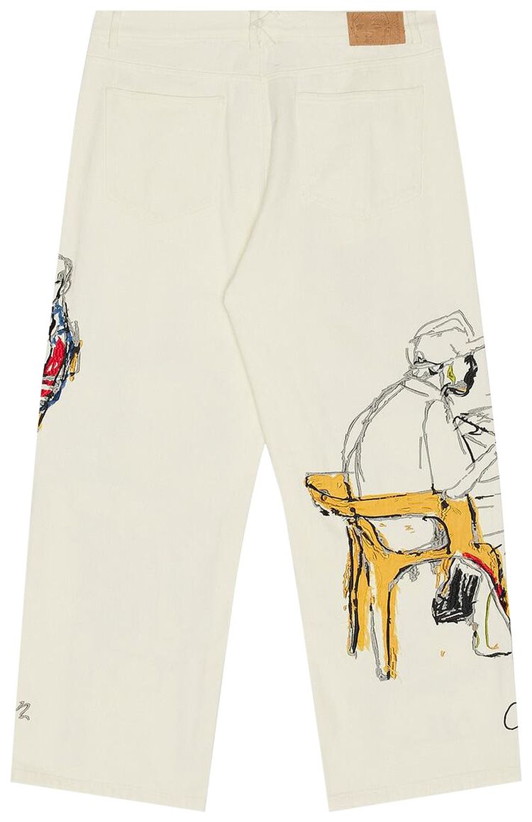 KidSuper Dominos Embroidery Jeans Cream