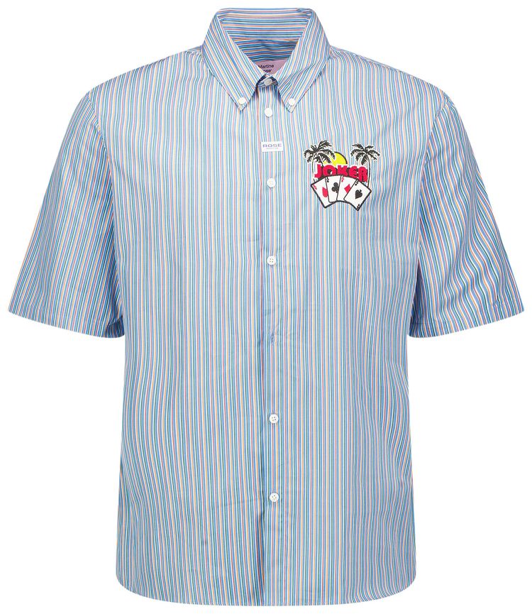 Martine Rose Casual Shirt Blue Orange Stripe