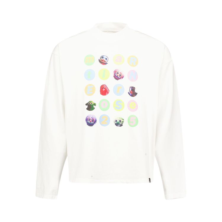 Martine Rose Funnel Neck T Shirt White Fuzzy Balls