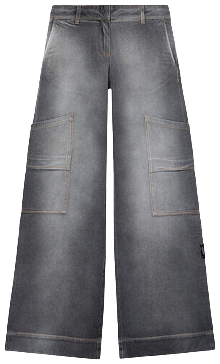 Off White Denim Toybox Cargo Pants Bleach Black