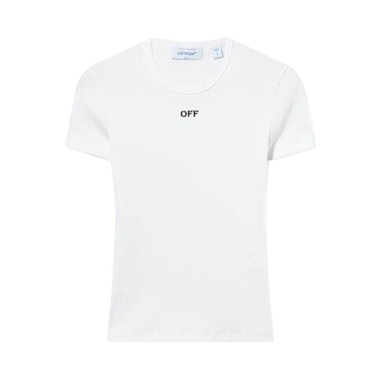 Off White Off Stamp Rib Basic Tee WhiteBlack