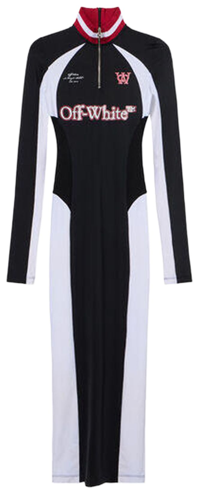 Off White Tech Jersey Midi Dress BlackWhite