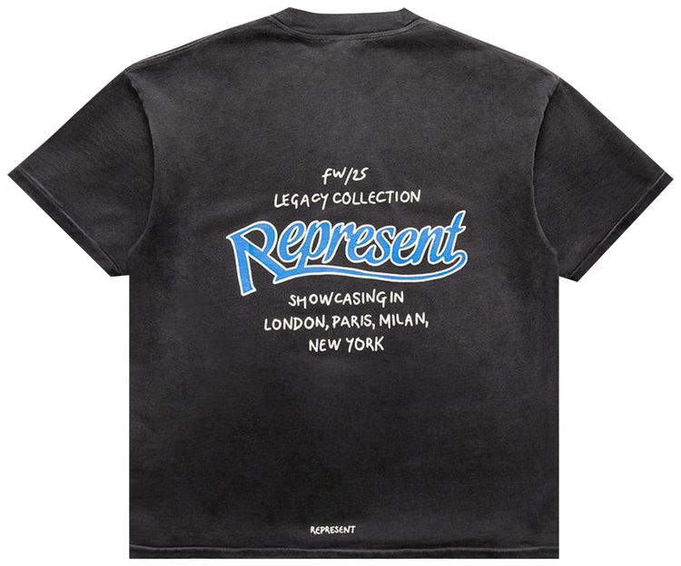 Represent Clo Showcasing T Shirt Stained Black