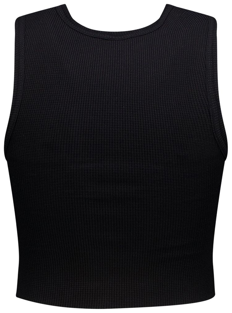 Patta Femme Cropped Waffle Tank Top Black