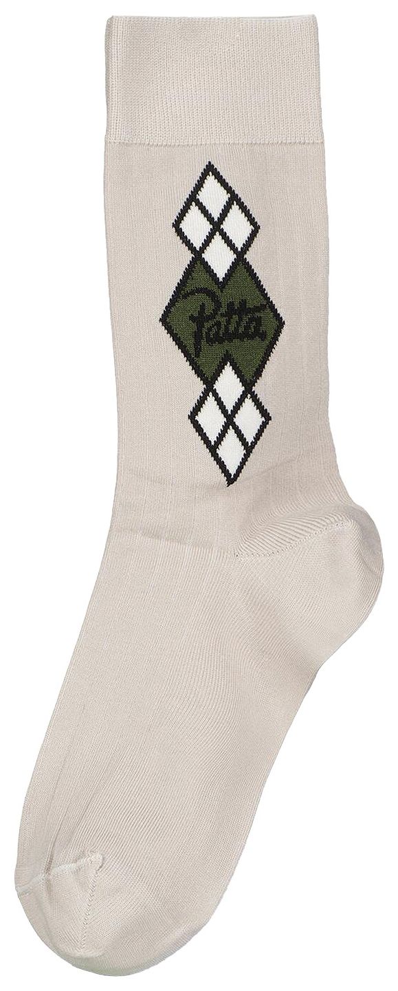 Patta Argyle Dress Socks Natural
