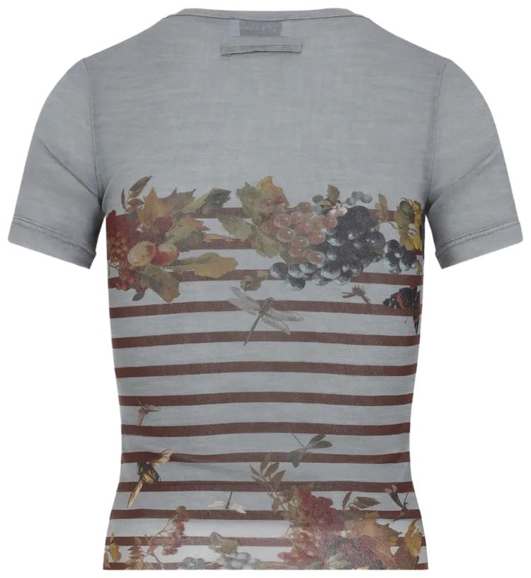 Jean Paul Gaultier Printed Mariniere Grape Mesh Tee Light BlueMulticolor