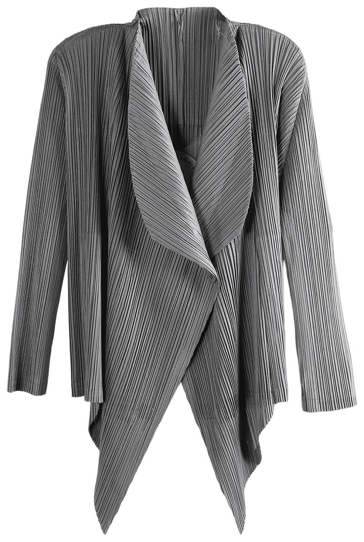 Pleats Please Issey Miyake Monthly Colors January Cardigan Grey