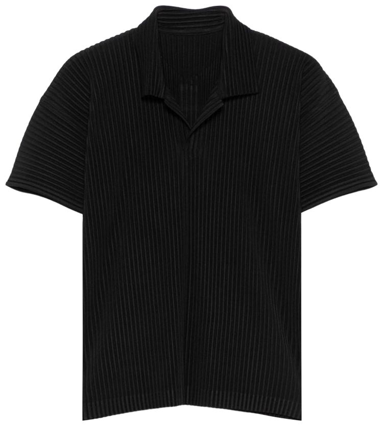 Homme Plisse Issey Miyake Basics Polo Shirt Black