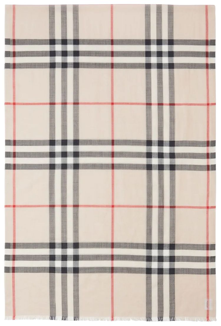 Burberry MU Gentleman Check Scarf Stone Check