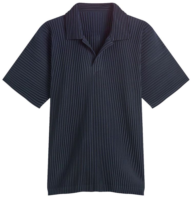 Homme Plisse Issey Miyake Basics Polo Shirt Navy