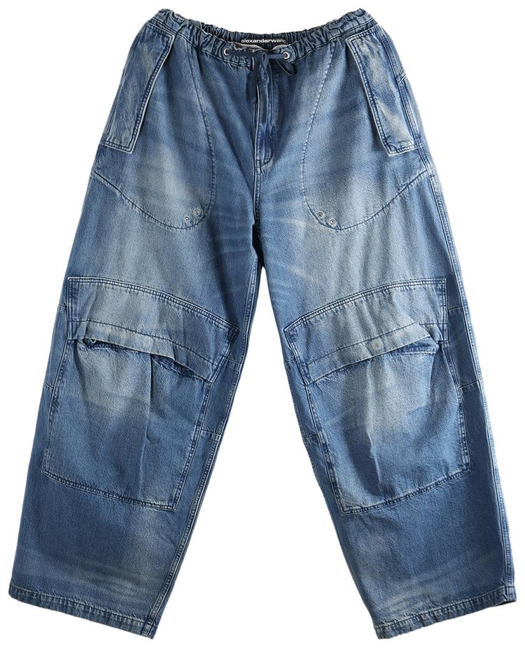 Alexander Wang Low Rise Oversized Cargo Pant Tinted Medium Indigo