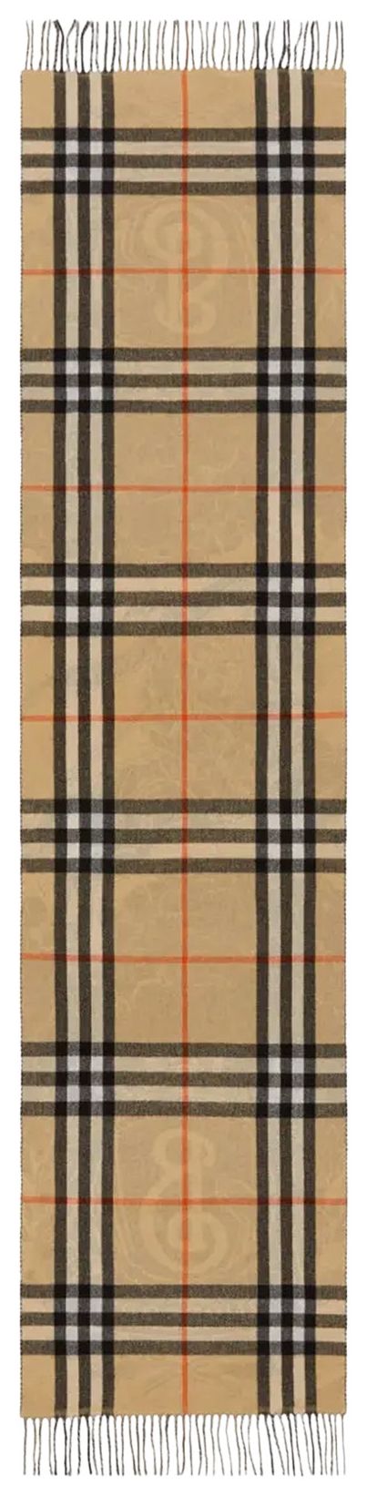 Burberry MU Wide Reversible Stormy Knight Scarf Sand