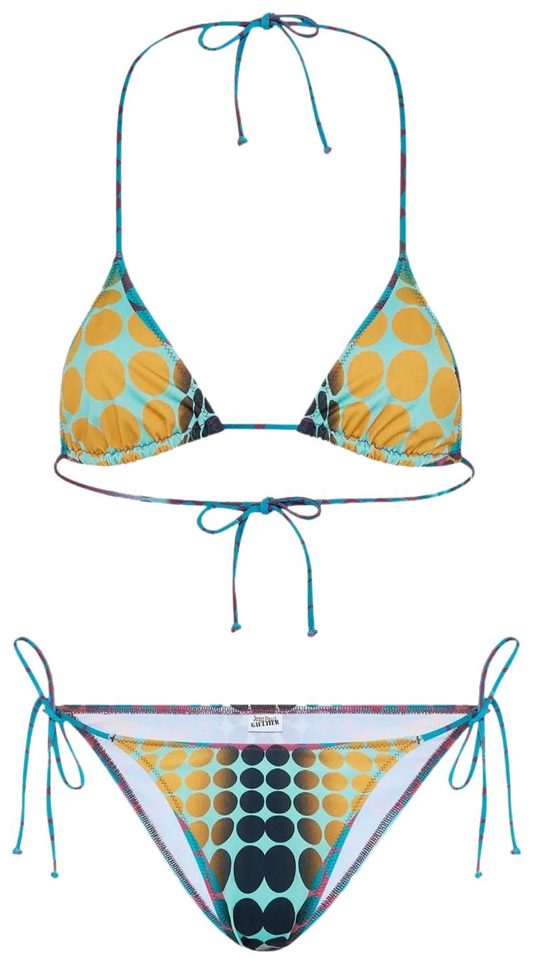 Jean Paul Gaultier Printed Vasarely Bikini Set BluePurpleYellow