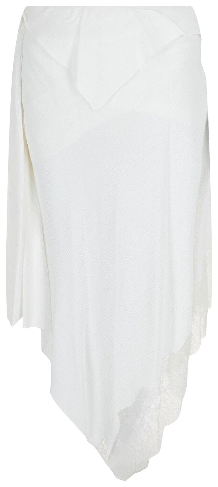 Givenchy Asymmetrical CrepeLace Skirt White