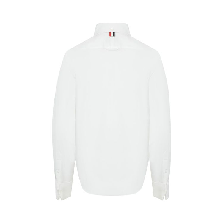 Thom Browne Plisse Bib Button Down Poplin Shirt White