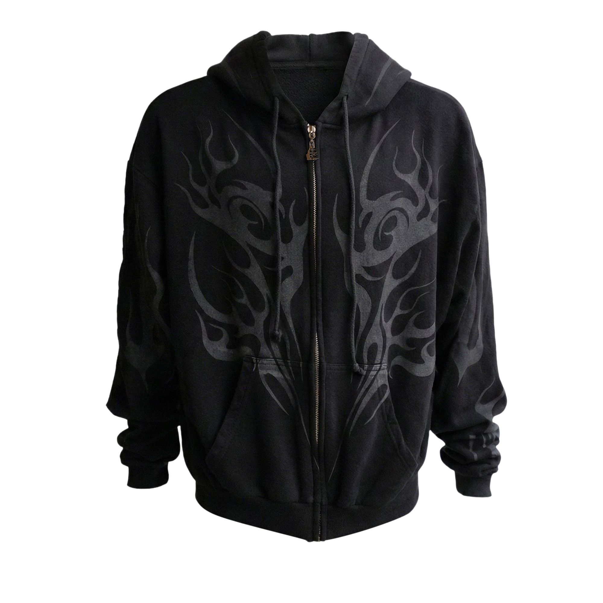 Buy Hellstar Tribal Flame Zip Up 'Black' - HSS126ZP BLAC | GOAT