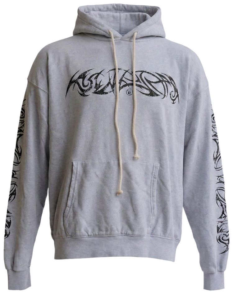 Hellstar Tribal Flame Logo Hoodie Grey
