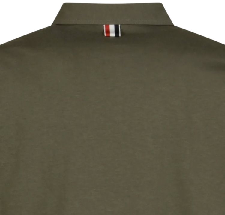 Thom Browne Oversized Long Sleeve Polo Dark Green