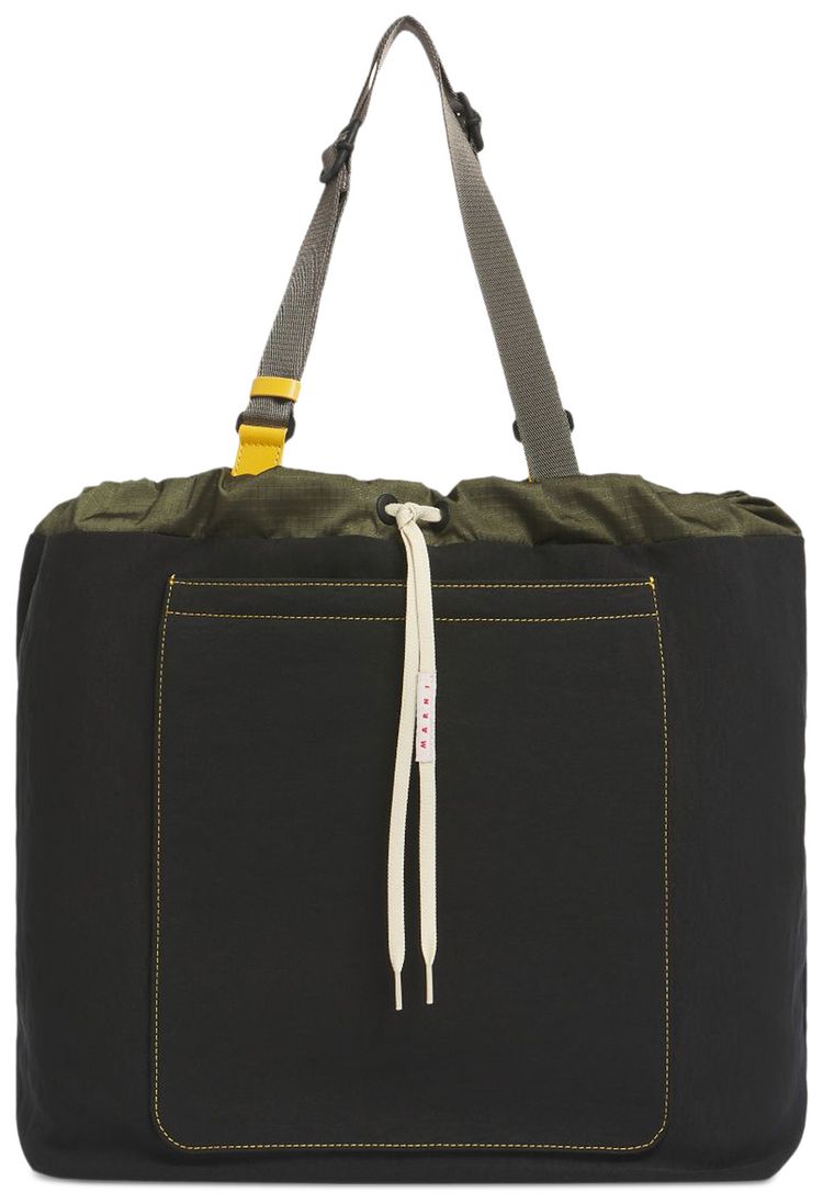 Marni Drawstring Tote Bag Black