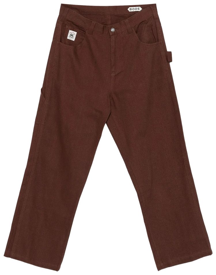Bode Twill Knolly Brook Trousers Brown