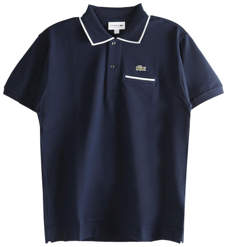 Lacoste Classic Fit L1212 Pocket Detail Polo Navy BlueFlour