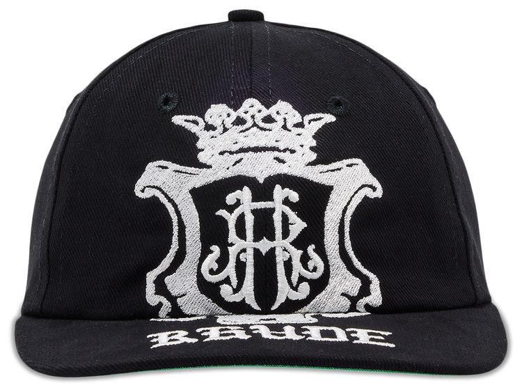 Rhude Grand Cru Crest Curved Brim Hat Black