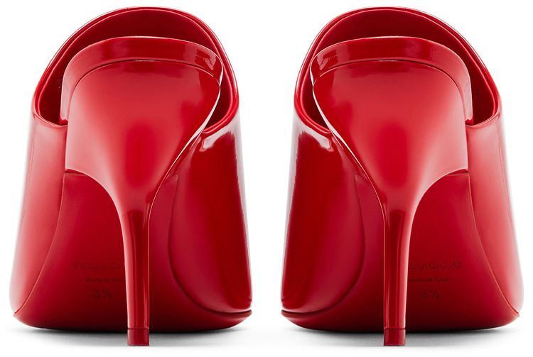 Wmns Ferragamo Era Patent Leather Mule Red